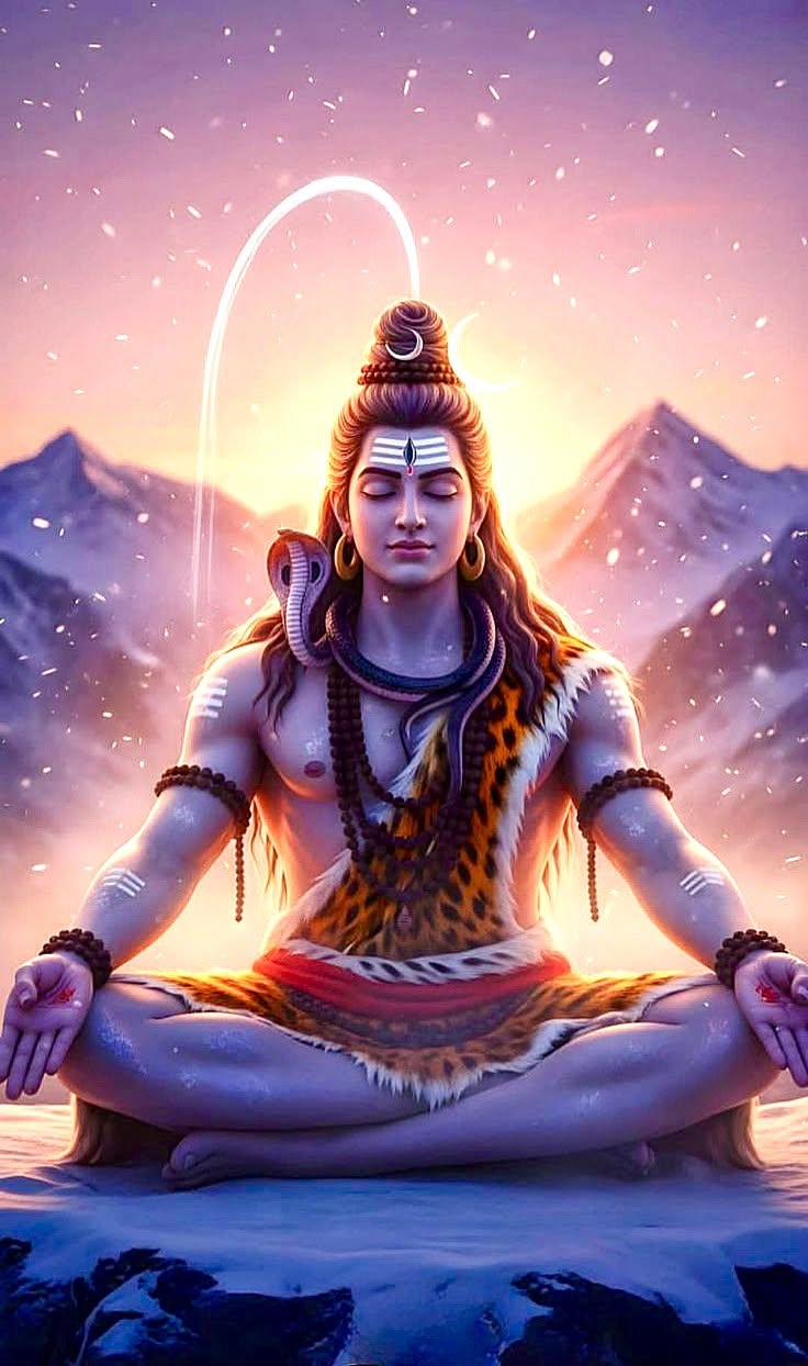 भगवान शिव ध्यान मुद्रा में
